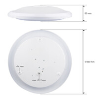 LED ceiling light white with motion sensor and twilight switch 12W 1000 Lumen 3000K IP20 3 years warranty