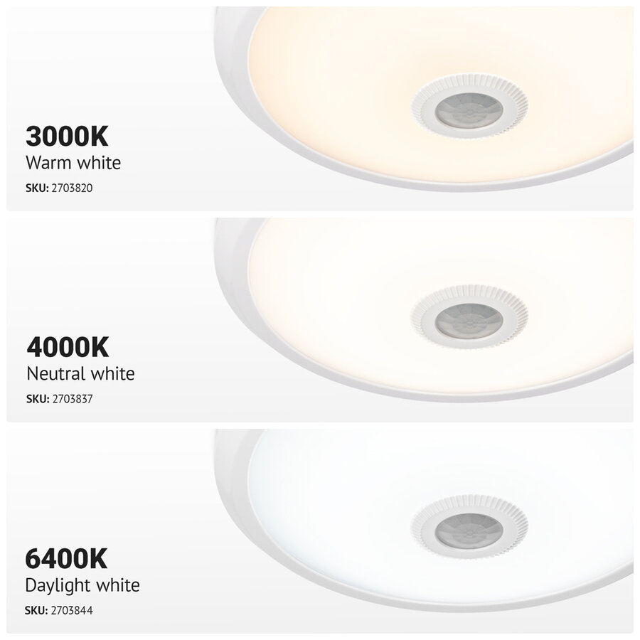 LED Downlight Slim - Aigi - PIR Bewegingssensor 360° - Inbouw Rond 12W Warm Wit 3000k Mat Wit Aluminium 170mm 5 LED Downlight Slim - Aigi - PIR Bewegingssensor 360° - Inbouw Rond 12W Warm Wit 3000k Mat Wit Aluminium 170mm 5
