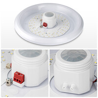 LED ceiling light white with motion sensor and twilight switch 12W 1000 Lumen 3000K IP20 3 years warranty