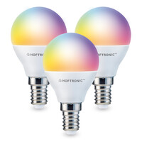 Satz von 3 E14 SMART LED Lampen RGBWW Wifi 5,5 Watt 470lm P45 Dimmbar & Steuerbar via App