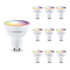 HOFTRONIC SMART Set van 10 GU10 SMART LED - RGBWW - Wifi & Bluetooth - 5.5 Watt - 400lm - 120° - Dimbaar via App