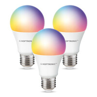 Set van 3 E27 SMART LED Lampen RGBWW Wifi 10 Watt 806lm Dimbaar