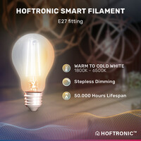 2x Smart E27 LED filament lamp - A60 - Wifi & Bluetooth - 806lm - 7 Watt - Warm wit tot koud wit
