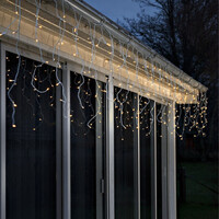 IJspegelverlichting voor buiten - 96 LED's - 2200K Amber - 3 meter - Witte kabel - IP44 - Dimbaar - Kerstverlichting