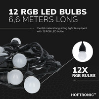 15m LED String light RGB - buiten lampjes snoer 24 RGB LEDs incl. afstandsbediening - IP65 Lichtsnoer buiten
