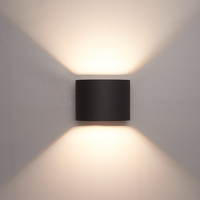 2er-Satz Denver LED-Wandleuchten - Up & Down - 6 Watt - Dimmbar - IP54 wasserdicht für den Außenbereich - 3000K Warmweiß - Schwarz - Für Wohnzimmer, Bäder, Fassaden, Schlafzimmer, Hallen und Innenräume