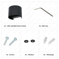 2er-Satz Denver LED-Wandleuchten - Up & Down - 6 Watt - Dimmbar - IP54 wasserdicht für den Außenbereich - 3000K Warmweiß - Schwarz - Für Wohnzimmer, Bäder, Fassaden, Schlafzimmer, Hallen und Innenräume