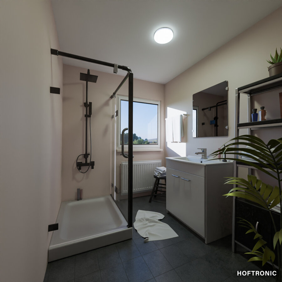 Lumi Badezimmer-Deckenleuchte Weiß - IP54 Wasserdicht - 2700K Warmweiß
