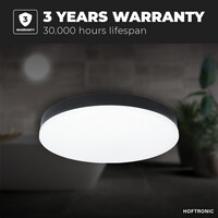 Lumi - Badezimmer Deckenleuchte - 18W 1500 Lumen - Weiß Ø30 cm - IP54 wasserdicht - 2700K Warmweiß