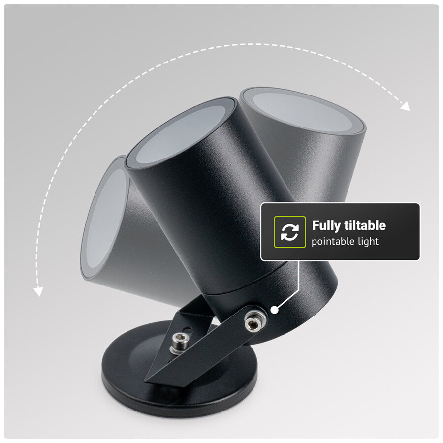 Plafonnier LED Design Mercury - 2 Spots Orientables GU10, Bois Et Acier Noir, Dimmable, 2x3.4W, IP20