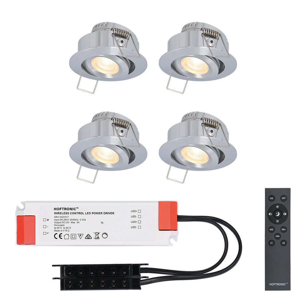 12 4er IP44 LED-Einbaustrahler dimmbare Set Sienna Volt 3 2700K Watt