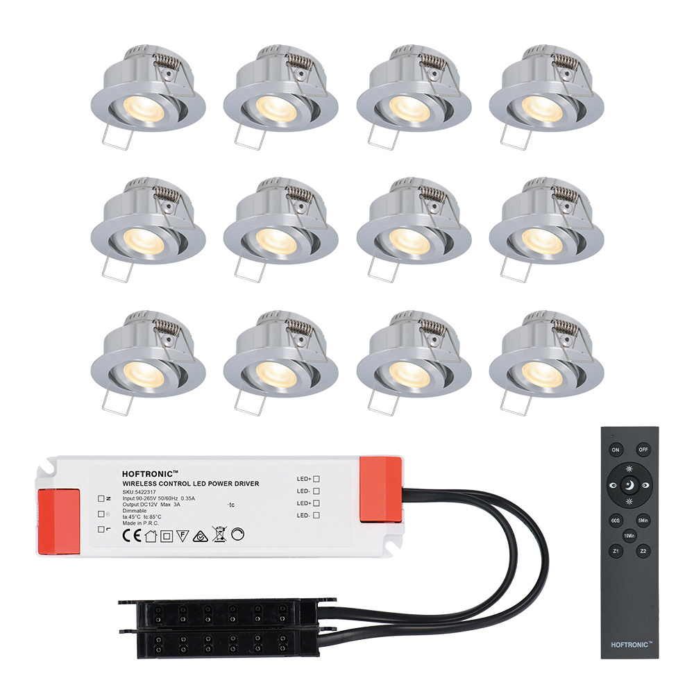 12er Set 3 Watt IP44 dimmbare Einbaustrahler Sienna Volt 12 2700K LED