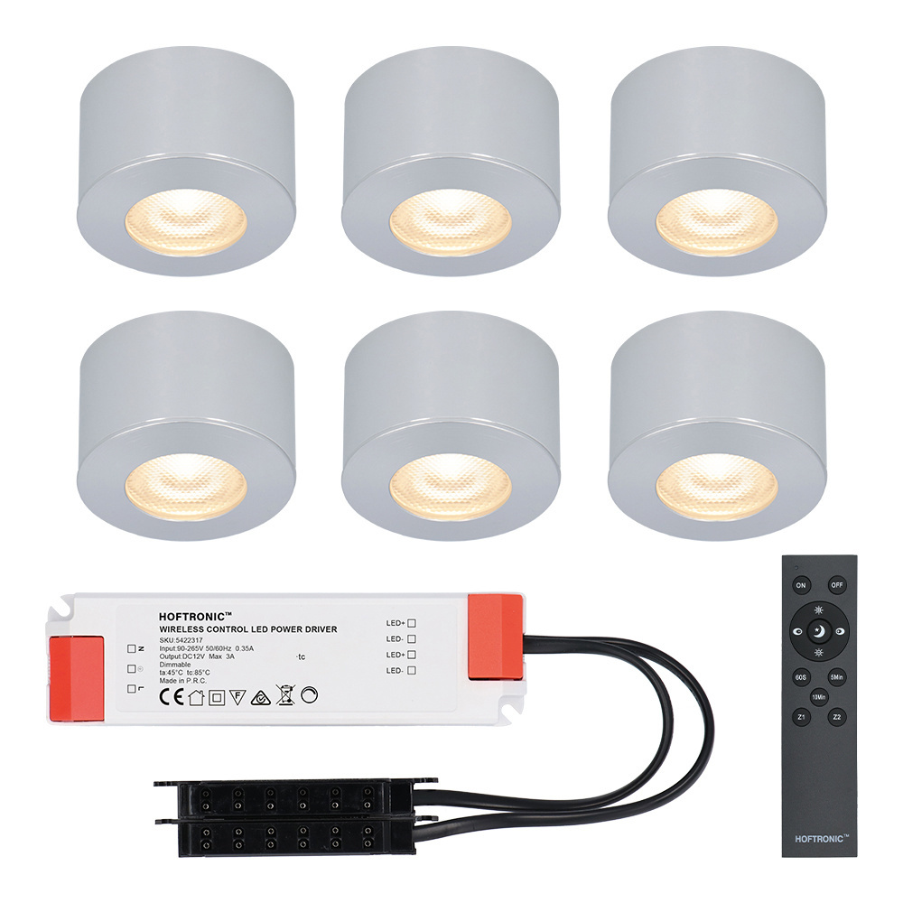HOFTRONIC™ Complete set 6x3W dimbare LED in opbouwspots Navarra IP44