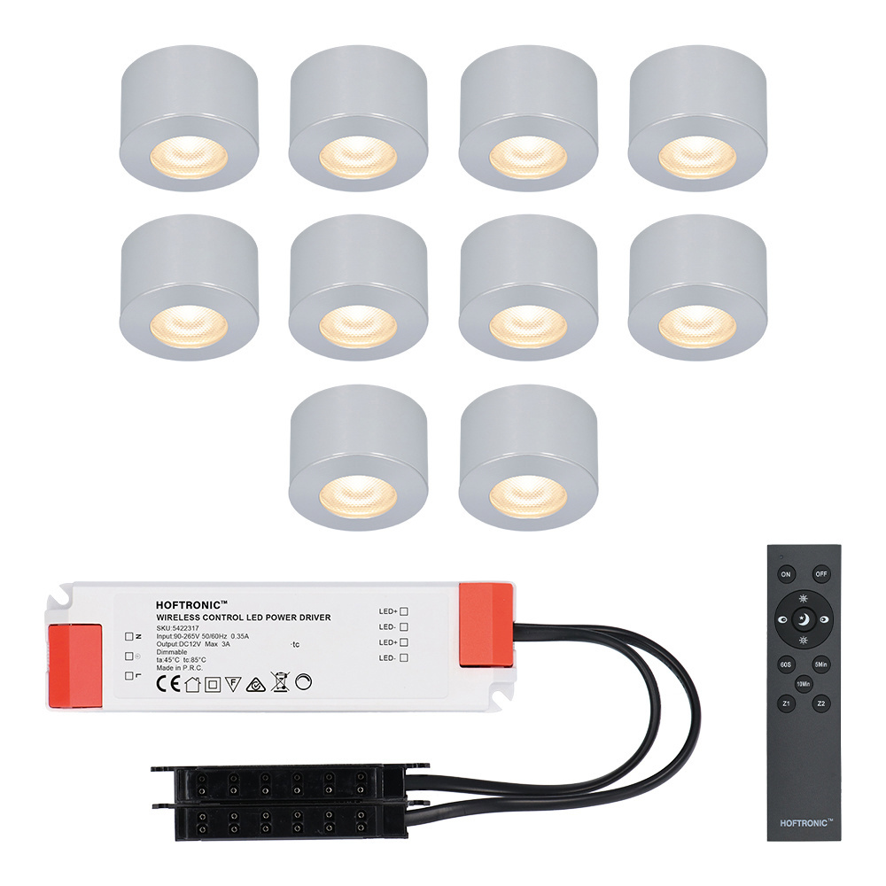HOFTRONIC™ Complete set 10x3W dimbare LED in opbouwspots Navarra IP44