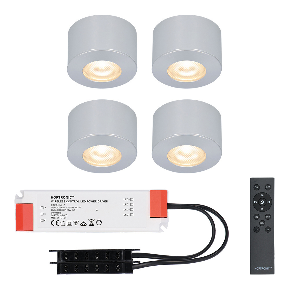 HOFTRONIC™ Complete set 4x3W dimbare LED in opbouwspots Navarra IP44