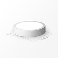 LED downlight – Round surface – 18W – 1820 lm – 6500K Daglicht wit - IP20 – opbouw