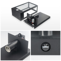 Stella PIR LED wandlamp - bewegingssensor - schemerschakelaar - excl. E27 lichtbron - max. 60 watt - IP44 - Zwart - voor buiten