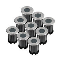 9x Maisy dimmbarer LED Bodeneinbaustrahler rund Edelstahl exkl. GU10-Lichtquelle IP67 wasserdicht 3 Jahre Garantie