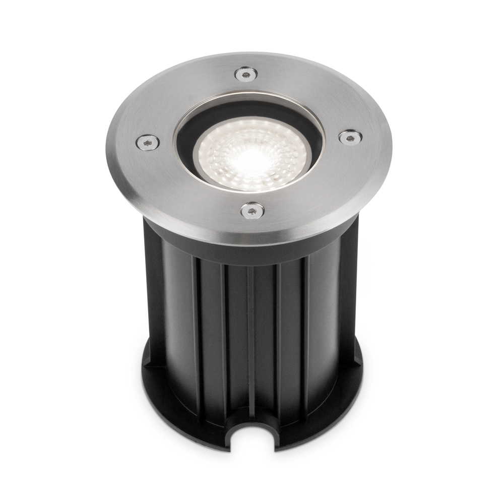 HOFTRONIC Maisy dimbare LED grondspot - Rond - RVS - 6000K daglicht wit - 5 Watt - IP65 straal water