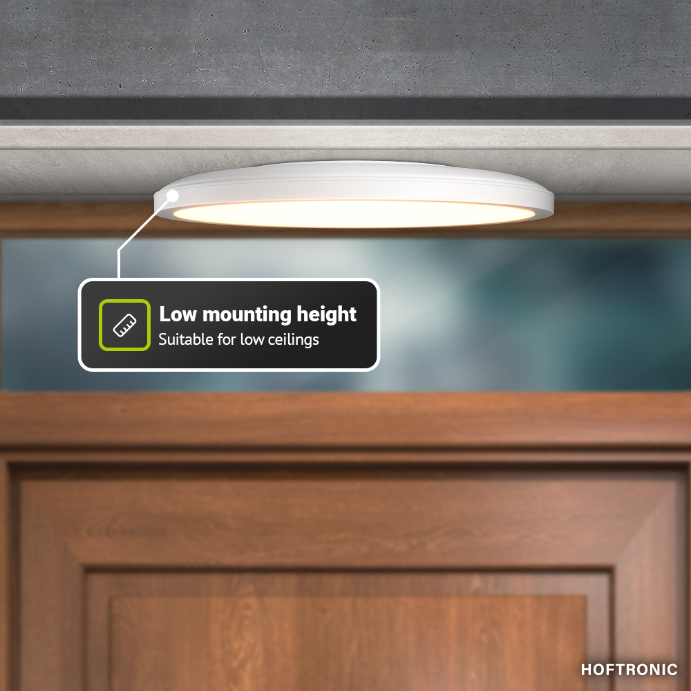 Slim - Badkamer plafondlamp wit - 18W 1750 Lumen - IP44 waterdicht - CCT lichtkleur instelbaar (2700K, 4000K & 5000K) - Ø30 cm - LED Plafonniere