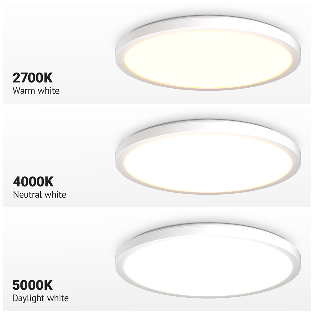 Slim - Badkamer plafondlamp wit - 18W 1750 Lumen - IP44 waterdicht - CCT lichtkleur instelbaar (2700K, 4000K & 5000K) - Ø30 cm - LED Plafonniere