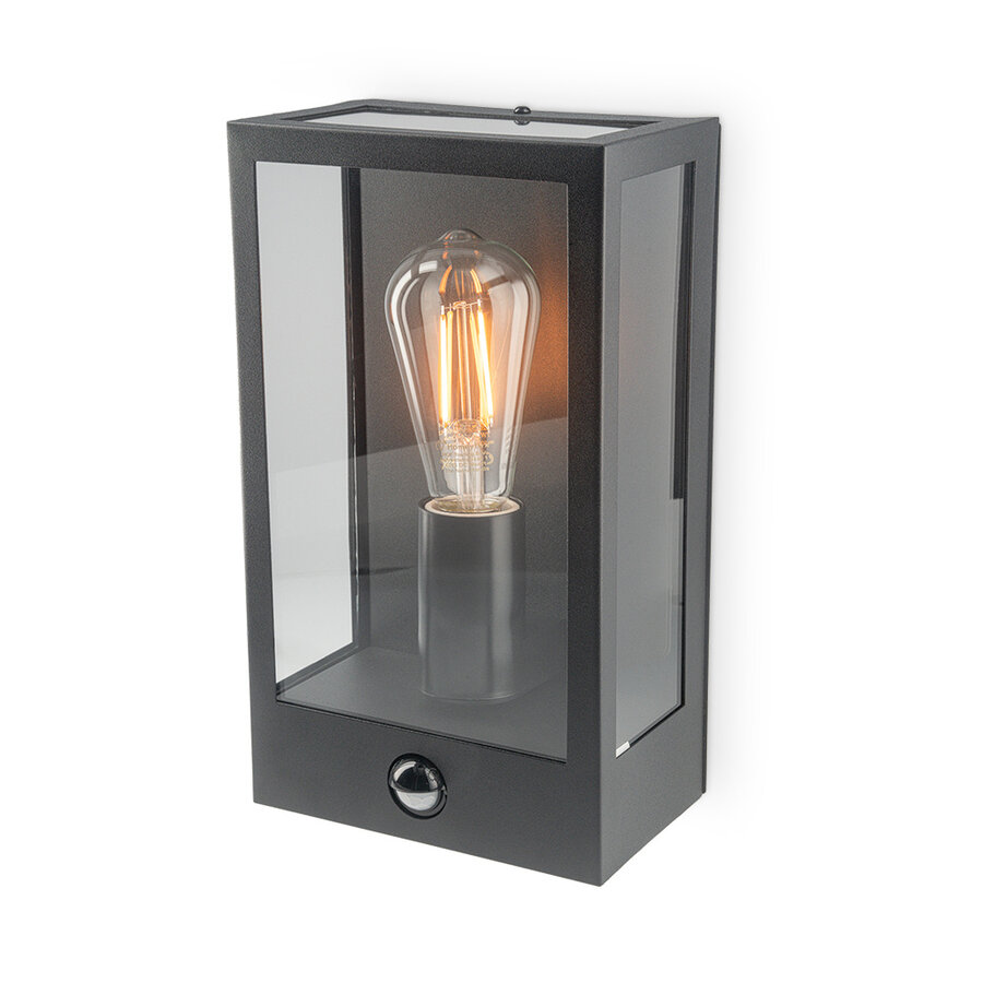 Philips Kinno Wandlamp - Buitenlamp - Zwart - E27 fitting - Maximaal 25W - Weerbestendig; IP44 - Hangende wandlamp