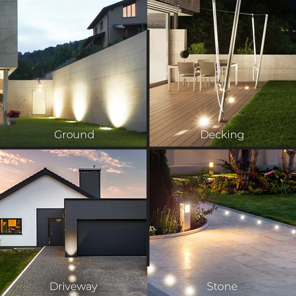 Set van 9 Lilly dimbare LED Grondspot - Kantelbaar - Overrijdbaar - Rond - 2700K warm wit - IP67 waterdicht - 3 jaar garantie - Zwart Grondspot buiten