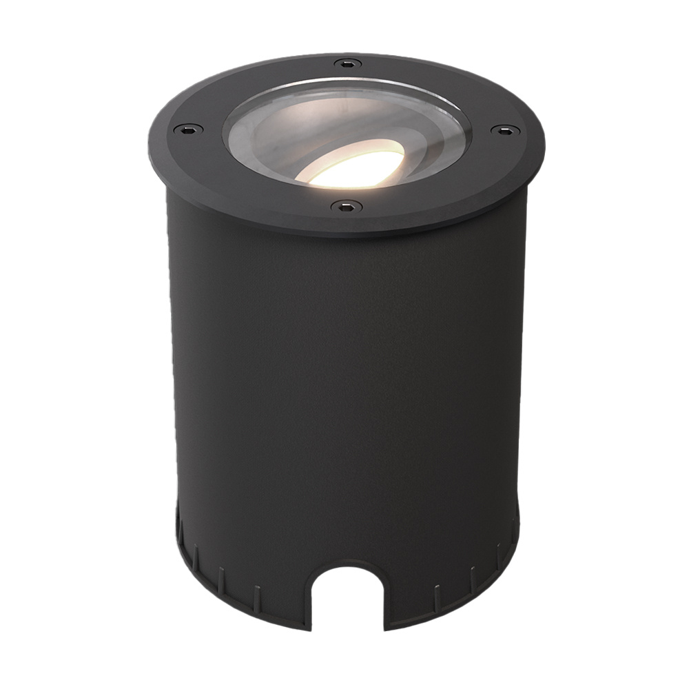 Set van 3 Lilly dimbare LED Grondspot - Kantelbaar - Overrijdbaar - Rond - 4000K neutraal wit - IP67 waterdicht - 3 jaar garantie - Zwart Grondspot bu afbeelding