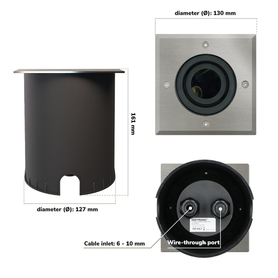Set van 3 Spikey LED prikspots - GU10 Fitting - Dimbaar - Wandspot - IP65 voor binnen en buiten - Grondspies - Zwart - Led Verlichting Winkels