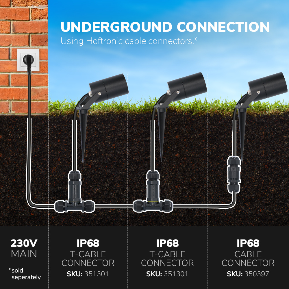 Spikey LED Prikspot 5 Watt 400lm 6000K Zwart IP65 waterdicht - Tuin spots, spots bodem buiten