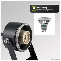 Spikey LED Prikspot 5 Watt 400lm 3000K Zwart IP65 waterdicht
