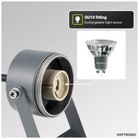 Spikey dimmbarer LED-Erdspießstrahler Aluminium Anthrazit exkl. GU10-strahler IP65 wasserdicht 3 Jahre Garantie