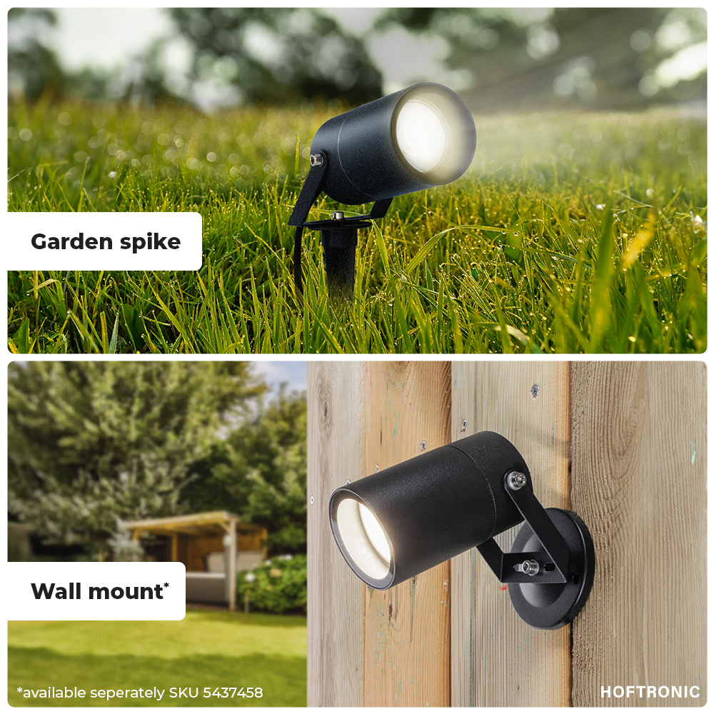 Spikey dimbare LED prikspot - excl. GU10 - Wandspot - IP65 voor binnen en buiten - Grondspies - Zwart - Tuin spots, spots bodem buiten