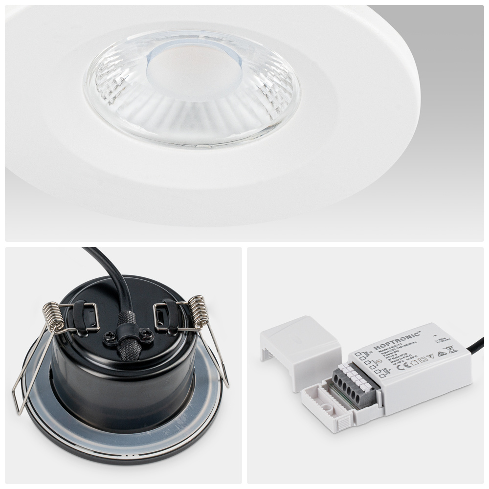 Set van 10 Inbouwspots - Dimbaar - 6 Watt - 2700K Warm wit licht - IP65 waterdicht - Plafondspot wit - Venezia
