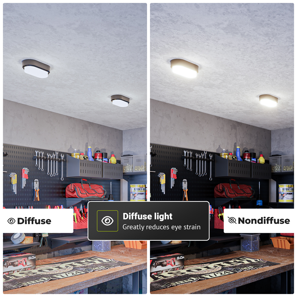 C-Series - LED Plafondlamp zwart ovaal - Wandlamp - Scheepslamp - IP54 - 12W - 1160lm - 6500K Daglicht wit - voor binnen en buiten voor binnen en bui