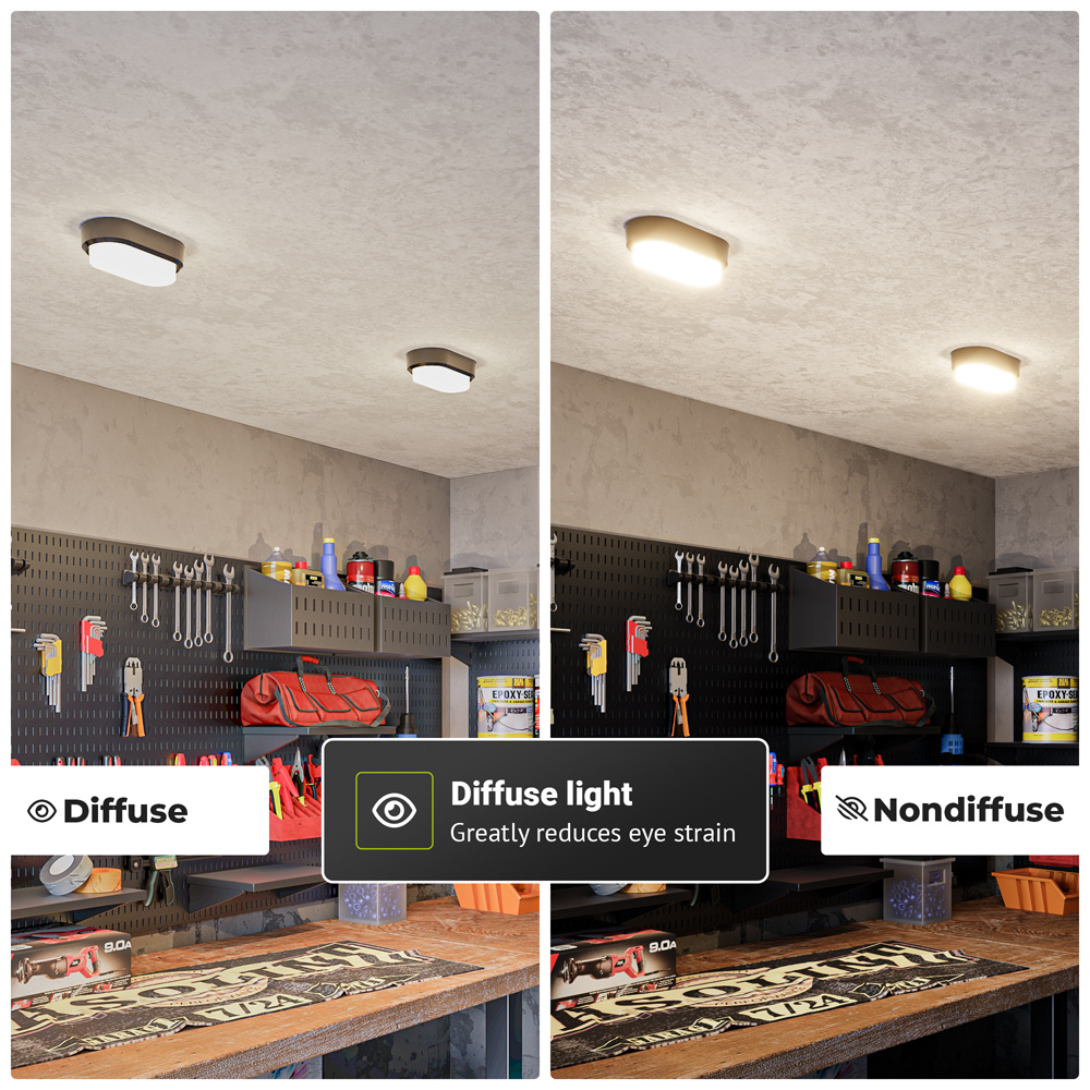 C-Series - LED Plafondlamp zwart ovaal - Wandlamp - Scheepslamp - IP54 - 18W - 1830lm - 4000K neutraal wit - voor binnen en buiten voor binnen en bui