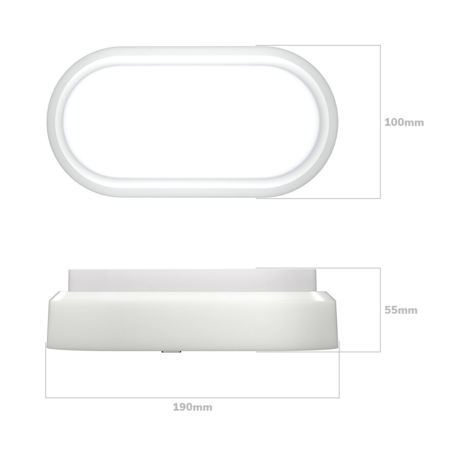 HOFTRONIC 2er Set LED Feuchtraumleuchte Schwarz – 12W, 1160 Lumen, IP54 – Für Keller, Garage, Treppenhaus