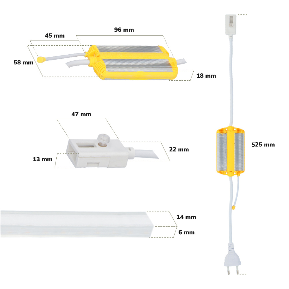 HOFTRONIC™ Dimmable LED Strip - 5m - RGB - 60 LEDs/m - IP65 - Plug & Play -  SMD 5050 - Flex60 Series