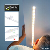 Dimmable LED Strip lights of 10m - 3000K Warm white - 60 LEDs/m - IP65 waterproof for indoor en outdoor - Plug & Play - SMD 2835 - Flex60 Series - LED Tape lights