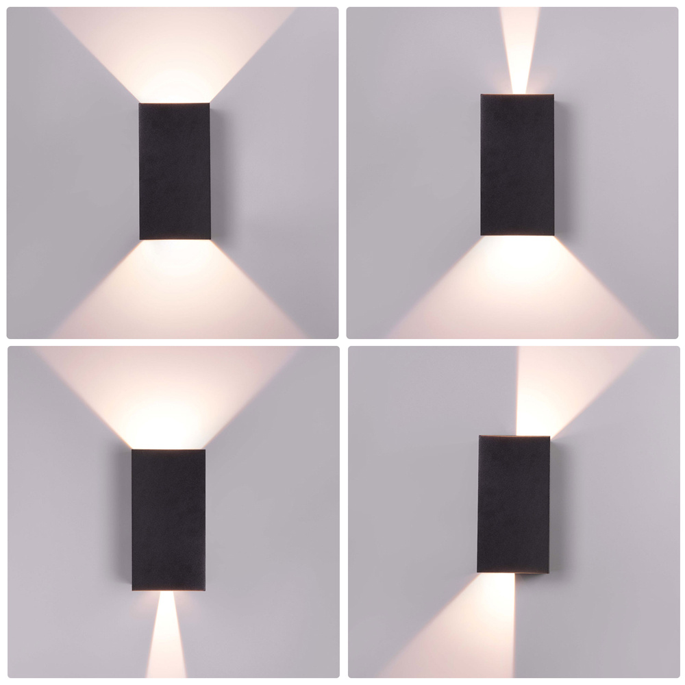 Miles XL LED Wandlamp - 20 Watt 2000 lumen - H 23cm B 12cm - 3000K Warm wit - IP65 waterdicht - Zwart - Up & Down lamp voor binnen en buiten voor bin