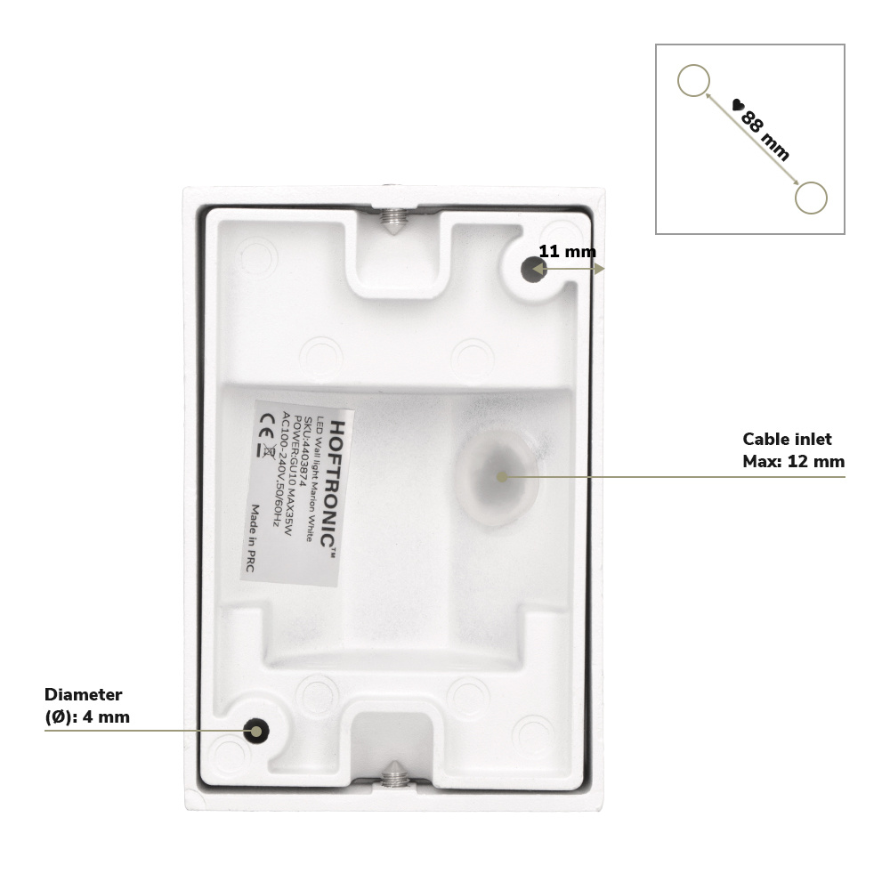 Set van 3 Marion - Dimbare LED wandlampen kubus - Incl. GU10 spot - 5 Watt 400 lumen - 4000K neutraal wit - IP65 - Wit - Binnen en buiten - 3 jaar gar