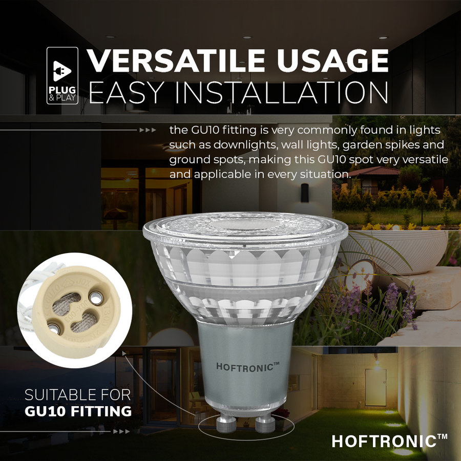 Set van 20 GU10 LED spots 5 Watt Dimbaar 2700K warm wit (vervangt 50W)