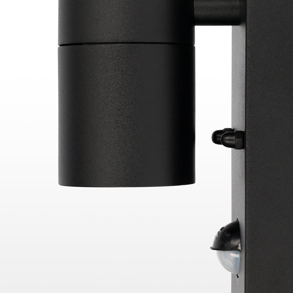 2-Pack Mason wandlampen - Zwart - Bewegingsmelder en schemerschakelaar - IP44 spatwaterdicht - Spotlight voor binnen en buiten - Exclusief GU10 lichtb