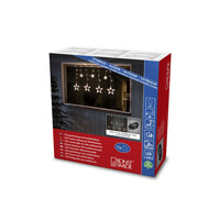 2er-Set Lichtvorhang für draußen - 7 Sterne - Extra warmweiß - 0,9 Meter - 77 LEDs - Weihnachtsbeleuchtung - Fensterbeleuchtung