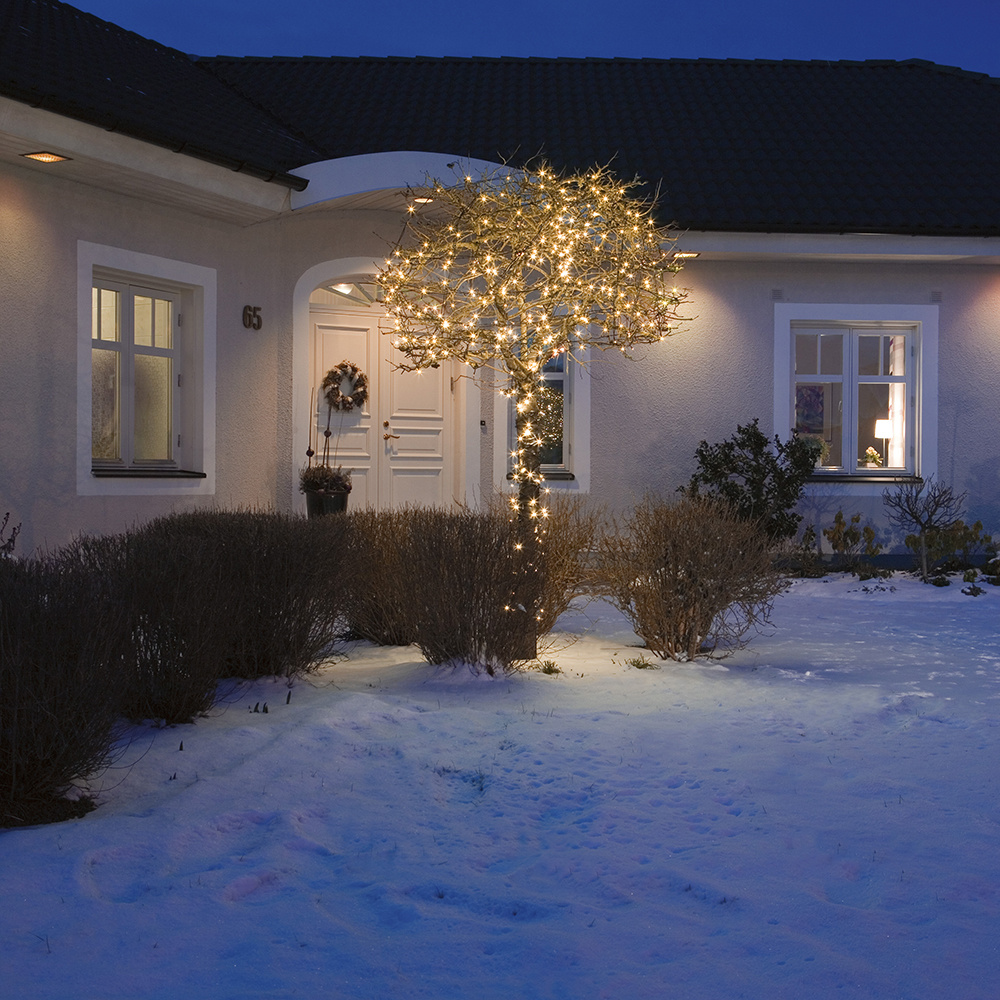 Konstsmide 2 Pack Kerstboomverlichting voor buiten 600 LEDs 2200K Extra warm wit 42 meter per snoer Kerstverlichting Lichtsnoer