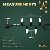 2er-Set Weihnachtsbaumbeleuchtung Außenbereich - 600 LEDs - 2200K Extra warm weiß - Weinachtslicht - 42 meter pro schnur - Lichtschnur