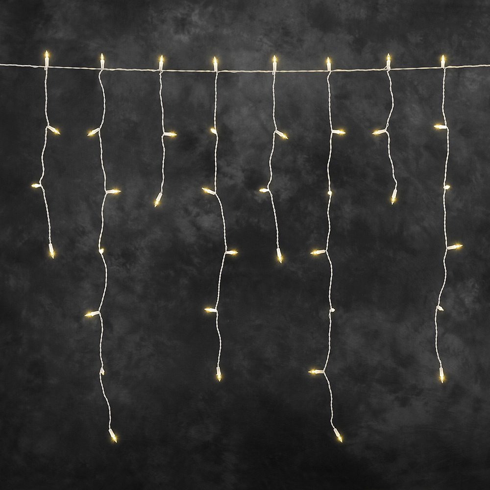 Set van 2 - IJspegelverlichting voor buiten - Lang - 200 LED&apos;s - 2200K Amber - 5 meter per snoer - kerstverlichting - IP44 - Copy afbeelding