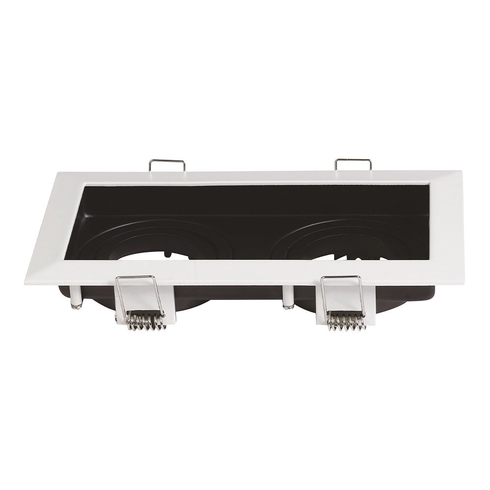 HOFTRONIC™ Durham dubbele inbouwspot Wit - armatuur - voor GU10 lichtbron - Kantelbaar - IP20 - inbouwspot vierkant