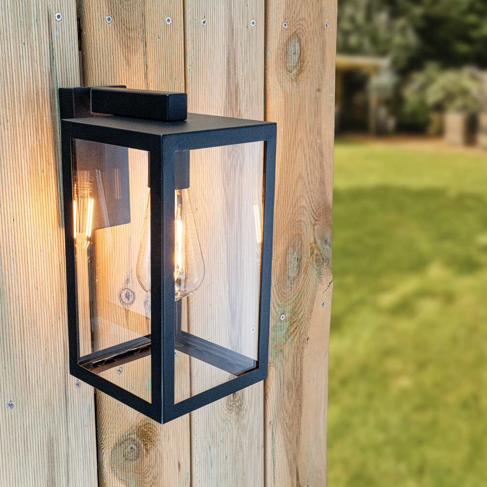 Brooks Dimbare Wandlamp zwart - Wandlantaarn - Voor binnen en buiten - E27 Fitting - Max 60 Watt - IP44 Waterdicht voor binnen en buiten