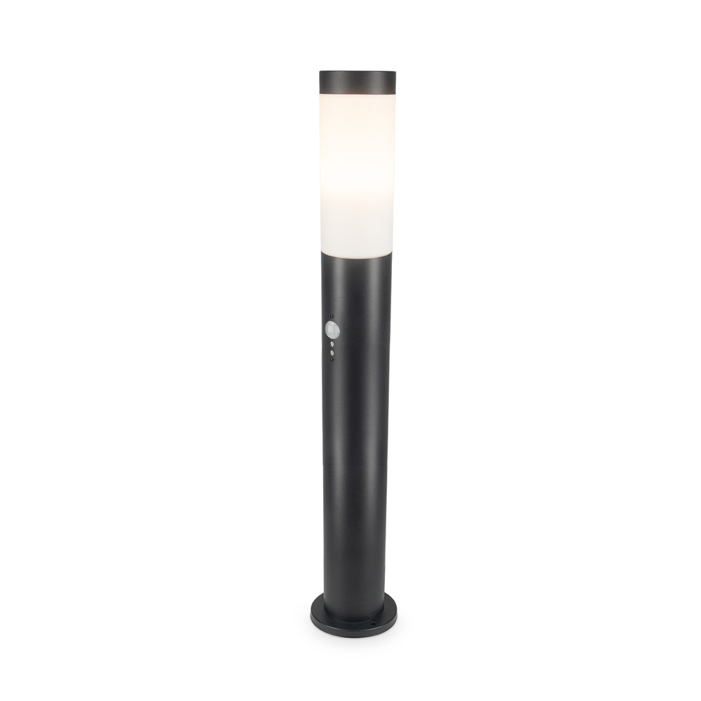 HOFTRONIC™ Dally LED Sokkellamp Zwart M Bewegingssensor Schemerschakelaar E27 fitting IP44 Waterdicht 80 cm tuinverlichting padverlichting